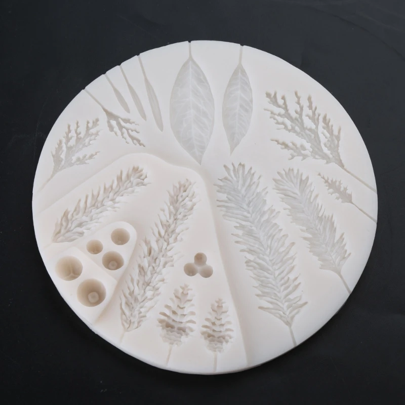 Pinecone Fondant Mold Winter Foliage Flower Silicone Mold Pine Branch Resin Mold Dropshipping