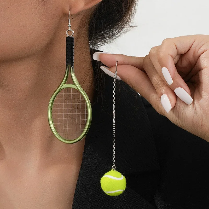 

Baseball personalized earrings for women, long golf and tennis earrings, simple student ear accessories