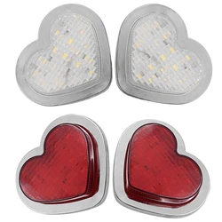 2PCS Red Heart Shaped Side Marker Turn Signal 12V Accessory LED Light FOR Cars Vans Trucks Trailers