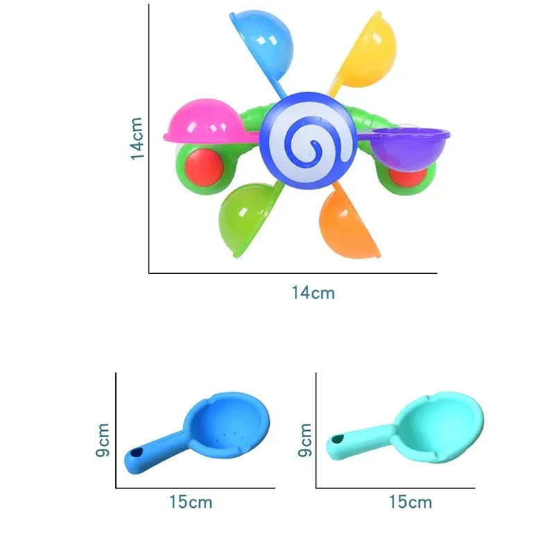 Tęczowy wiatrak dla maluchów Przyssawka do kąpieli Zabawka w sprayu Kolorowe koło wodne Zestaw zabawek do kąpieli dla dzieci Zabawka zraszająca pod