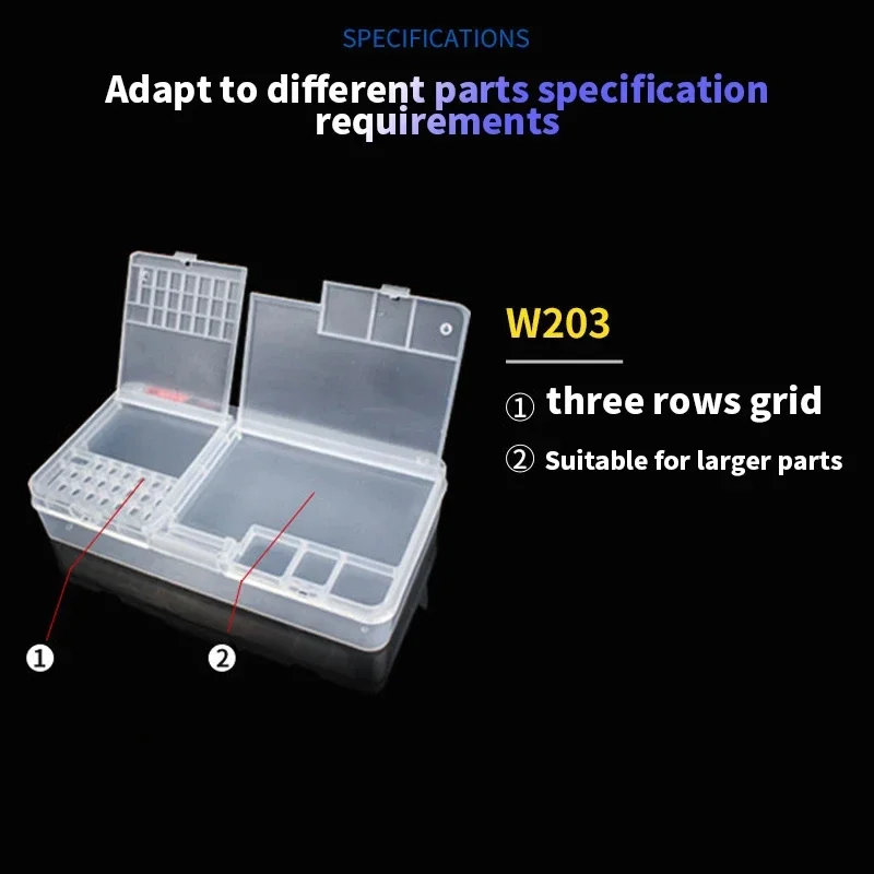 OSS Three-fold Storage Box for Electronic Components Mobile Phone Parts Screws Small Accessories Repair Storage Box Tools