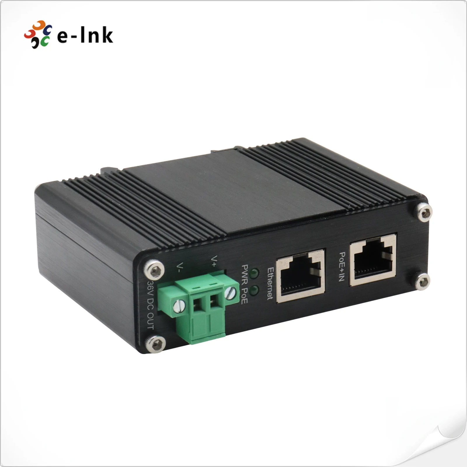 Industriële 10/100/1000Mbps 802.3bt PoE++ Splitter Uitgangsspanning 36VDC