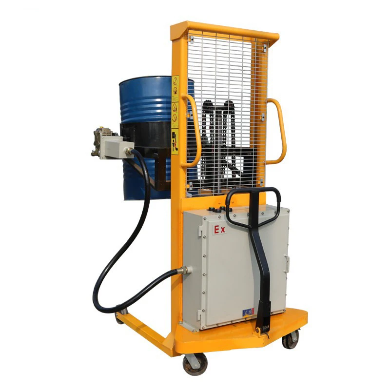 Good Price Semi Electric Fuel Barrel Tipper Oil Drum Dumper Drum Lifter 450kg 1.6m Drum Lifter China Factory On Sale