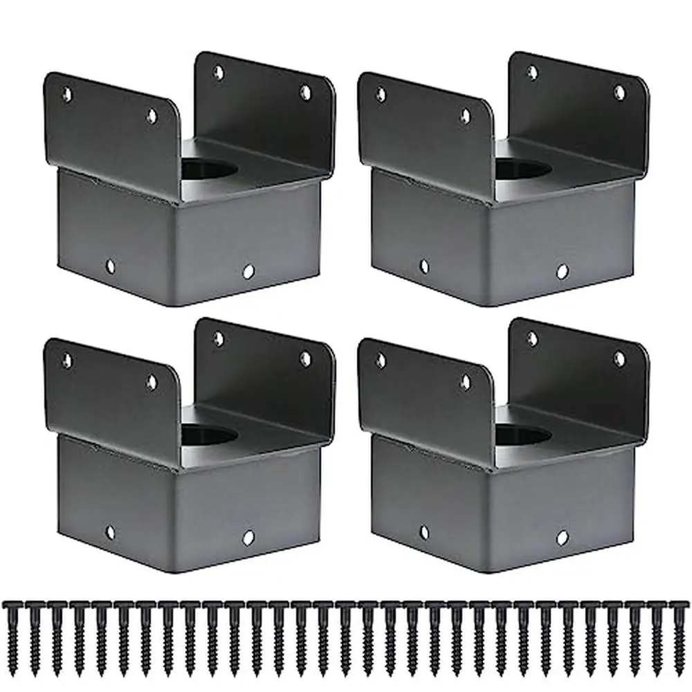Stainless Steel 4x4 Post Anchor Connector Deck Saddle Bracket Kit Wood Posts Beam Tie Bracket Base Outdoor Structure Support