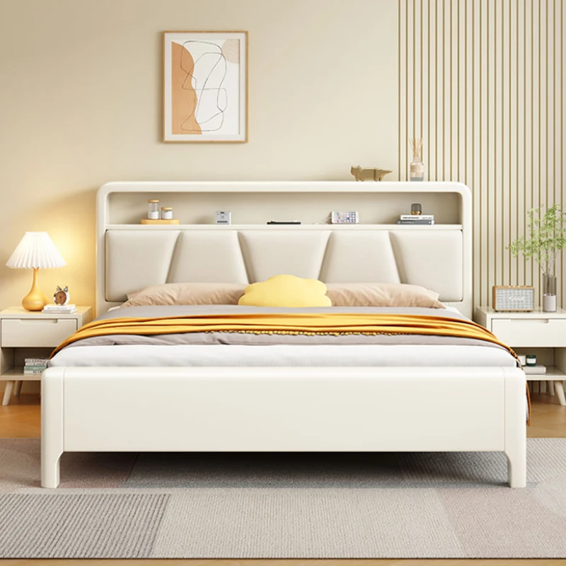 

Aesthetic Simple Bed Kids Modern Large Wooden Storage Bedroom Bed High End Luxury Design Meubles De Chambre Nordic Furniture