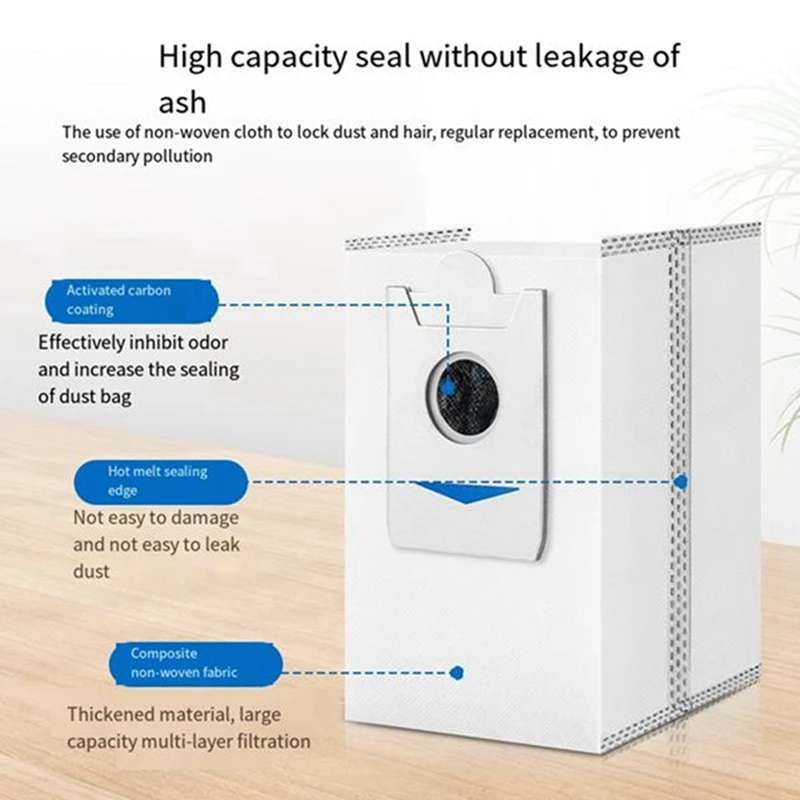

AT17 10PCS Dust Bag for Ecovacs Deebot X5 PRO/ X5 MAX/X5/X2S Robotic Vacuum Cleaner Replace Spare Parts Trash Dust Bags