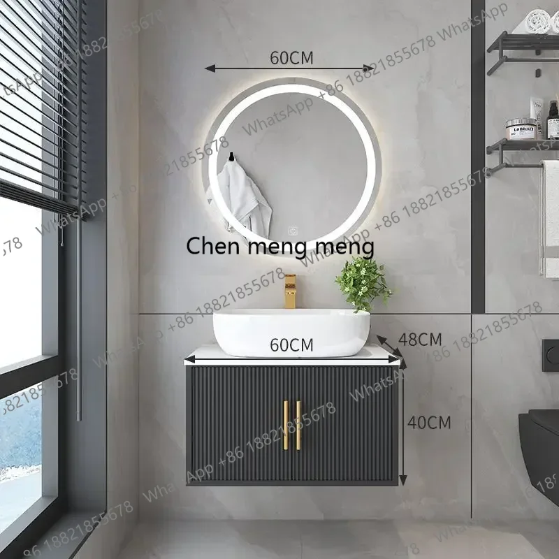 

Modern Bathroom Washbasin Cabinet Slate Integrated Countertop Creative Bathroom Cabinets Vanity Top Sinks Bathroom Furniture