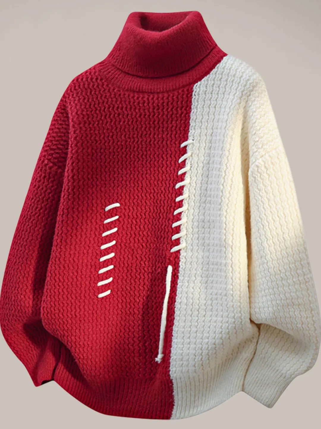 

Мужской утепленный вязаный свитер с высоким воротником на флисовой подкладке, свободного кроя, для осени и зимы, повседневная одежда для подростков и студентов, модная базовая кофта