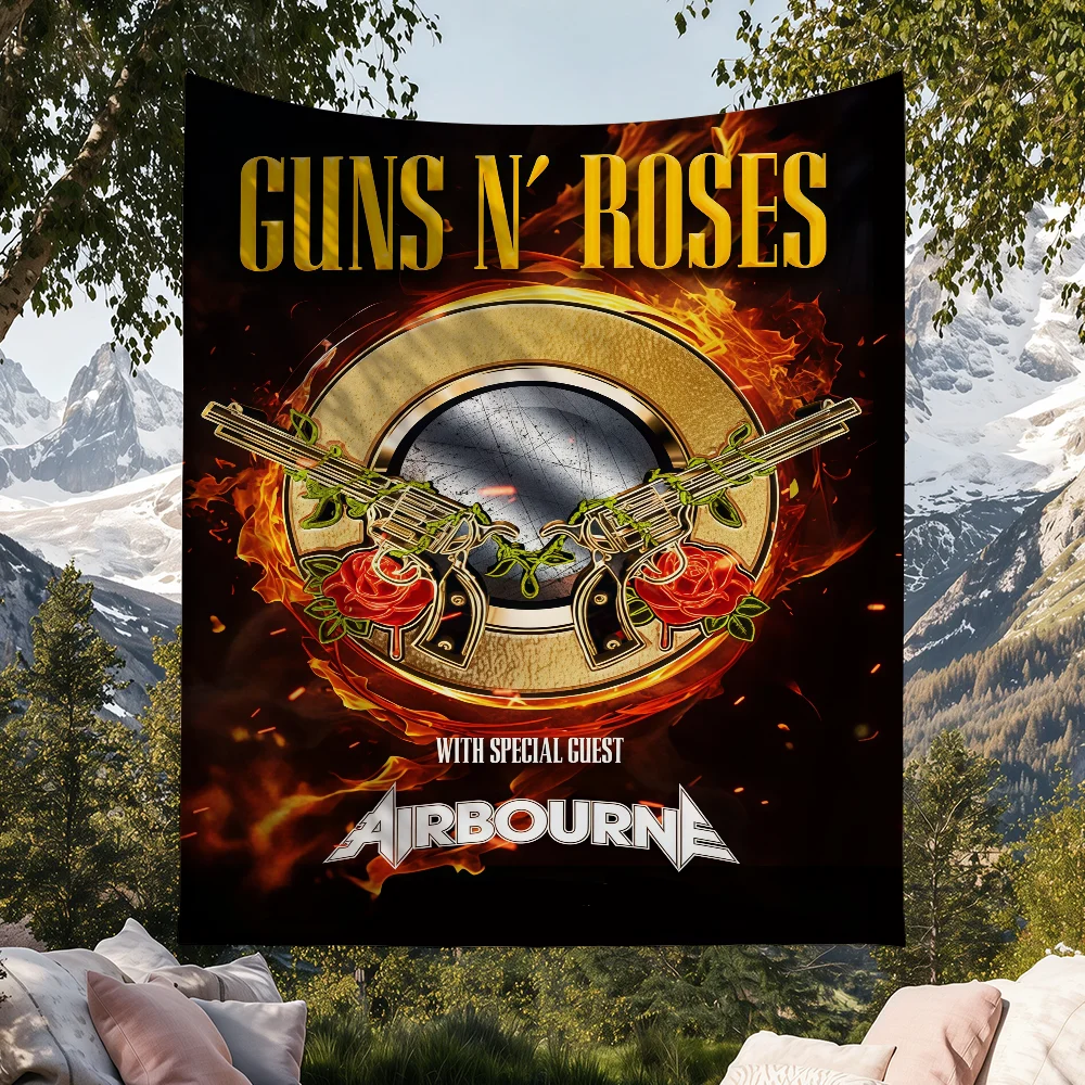 Band G-GUNS N-N R-ROSES Flag For Football Festival Gym Outdoor Garden Sports Party Decor Banner