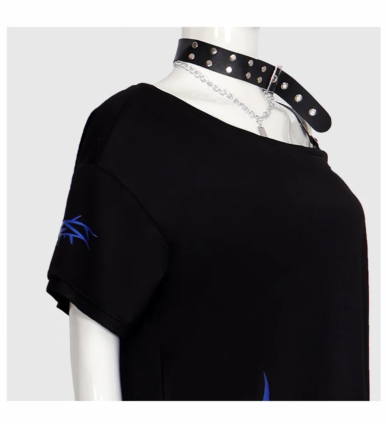 Shiraishi An/An Cosplay Costume Halloween Christmas Smlz Fuel Cosplay Role Sexy Black T-Shirt Have Prop Outfit for Woman Girl