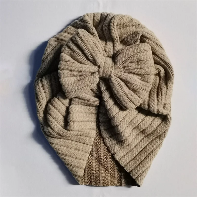 Simpatico cappello turbante berretto lavorato a maglia berretto berretto con grande Bowknot ospedale cappelli per bambini nodo copricapo turbanti per neonati neonati neonati