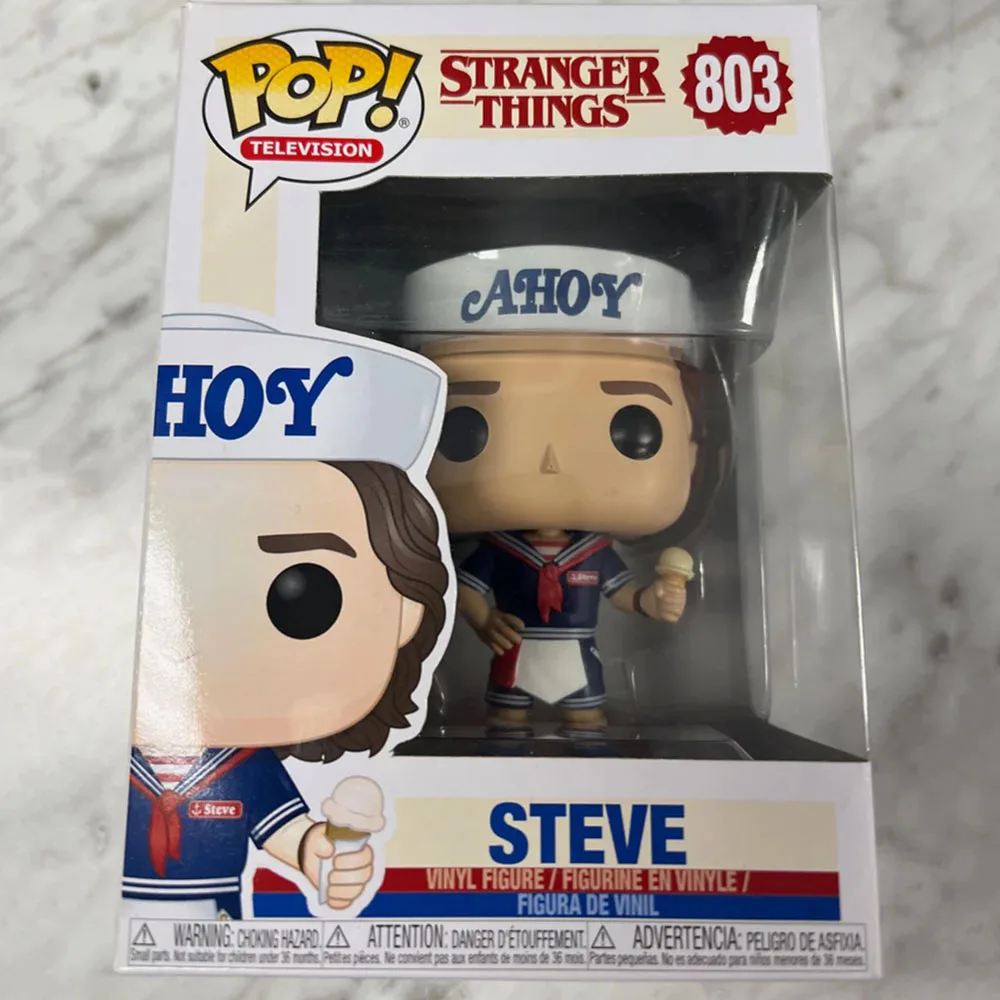 Funkos de Televisión de Moda, Stranger Things 5 - Steve con Helado # 803 Once 843 #   Figuras de Acción Coleccionables de Things, Muñecos de Juguete, Regalos