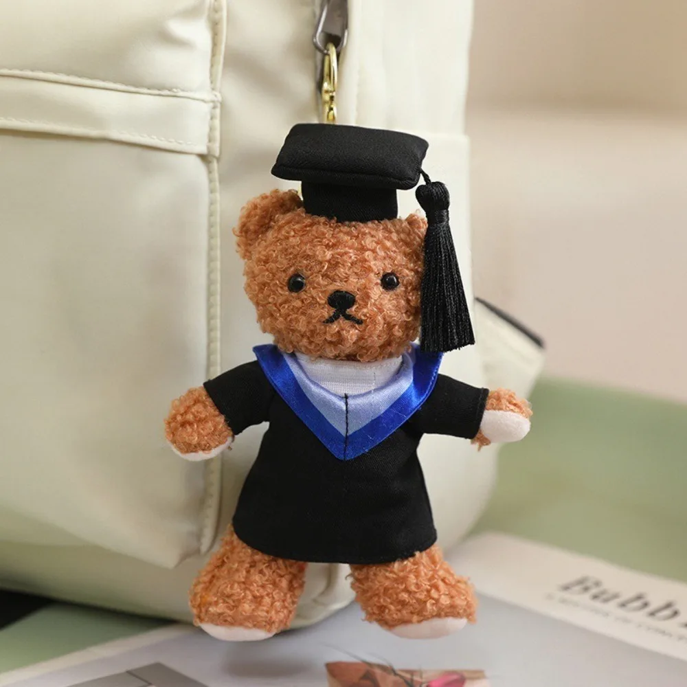 

Gift Idea Delicate Dr.Little Bear Mini Size 16cm Height Cartoon Brown Color Soft Graduation Bear Bag Pendant