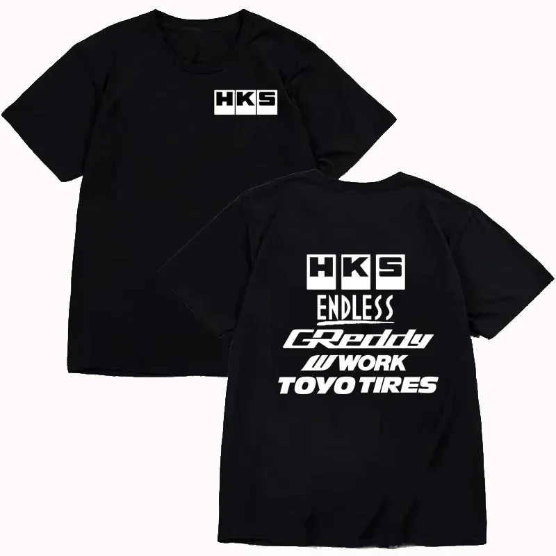 Fashion Summer Graphic HKS Work TOYO TIRES Print T Shirt Loose Casual Top Shirt Short Sleeves Streetwear Sport Jogging Tees