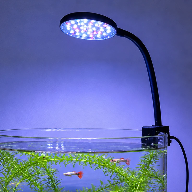 USB Aquarium LED-Lampe Fischbecken-Beleuchtung Deko Aquatische Pflanzen Mehrere Modi Dimmbare Helligkeit Vollspektrum Mini-Klemmleuchte 5V