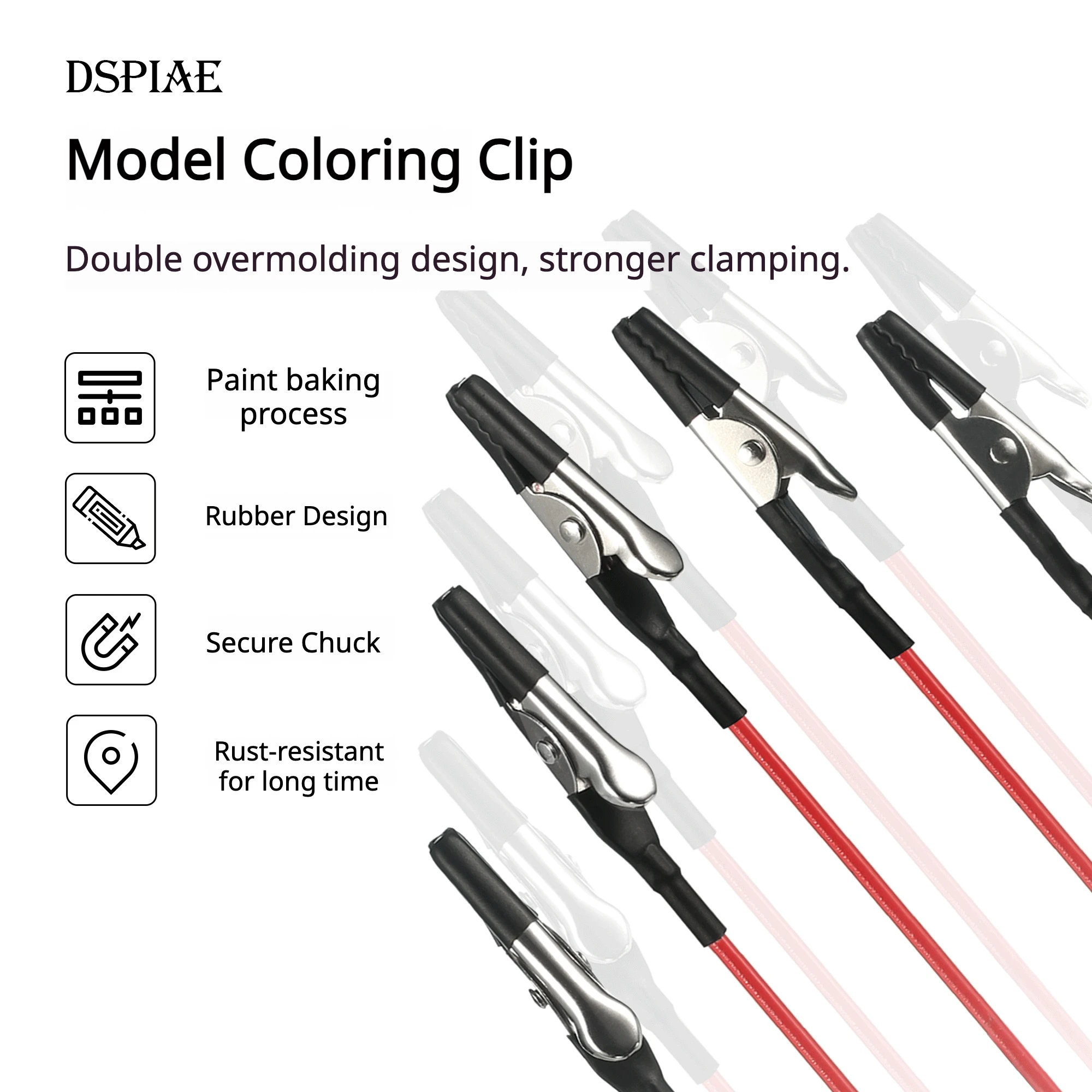DSPIAE MPC‑20 Anti‑Scratch Paint Drying Clips Metal Spring Clamps for Gundam Military Model Airbrush Spraying & Paint Curing