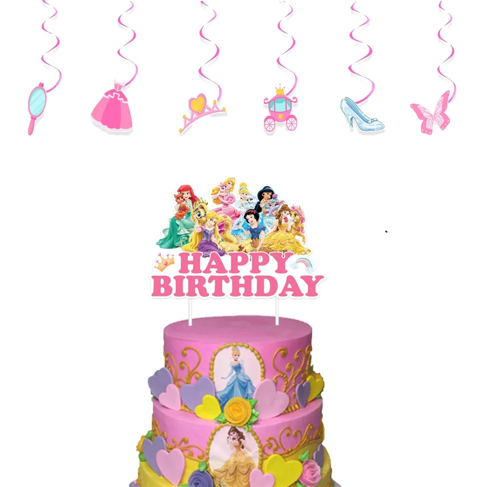 1 piece Princess birthday party decoration Children's cake top Girl's birthday decoration Anniversary anniversary cake supplies