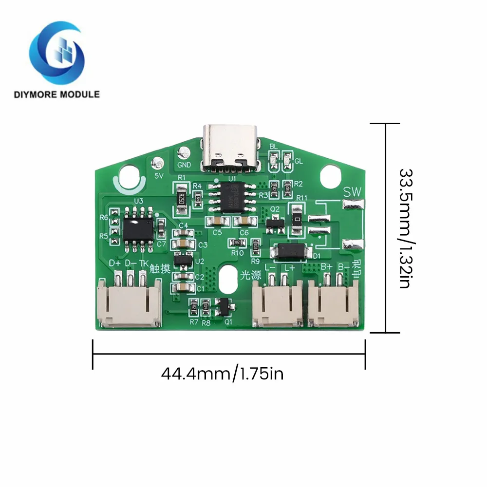 TYPE-C Lamp Circuit Board USB Charging Infinitely Dimmable Module LED Night Light Control Module Charging Monochrome Board 3.7V