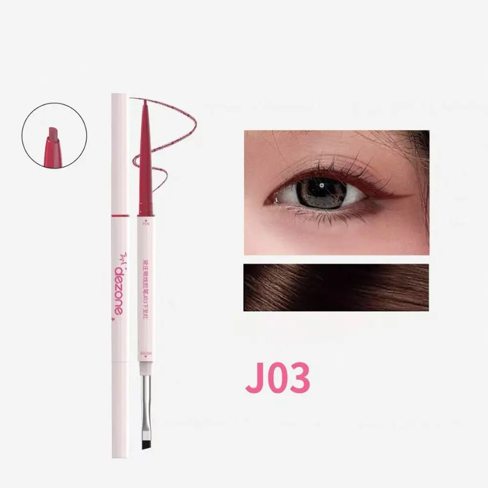 قلم كحل مزدوج الرأس جديد سريع الجفاف مقاوم للماء قلم تحديد العيون لون أسود سهل الاستخدام لون محدد عيون سائل طويل الأمد