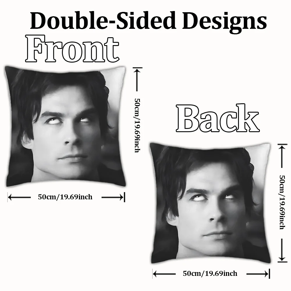Fundas de almohada para series de televisión, decorativas para sofá, con estampado a doble cara, de felpa corta, con diseño de The V-Vampires D-Diaries
