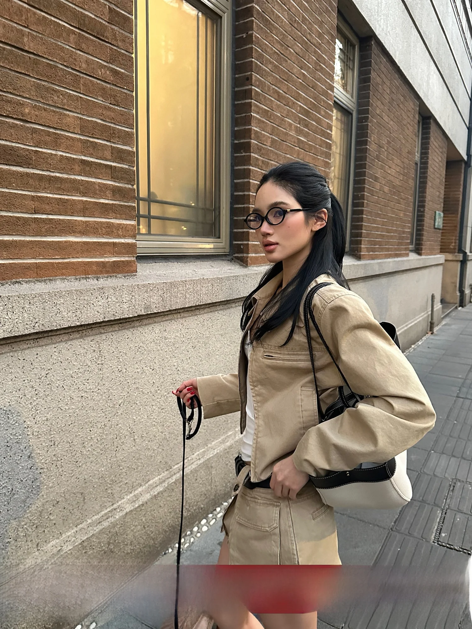 

Rovente i ort Coat Collar Long Sve Women's Jaet Spring Casual Slim Fit Zipper Cotton Workwear American Sle