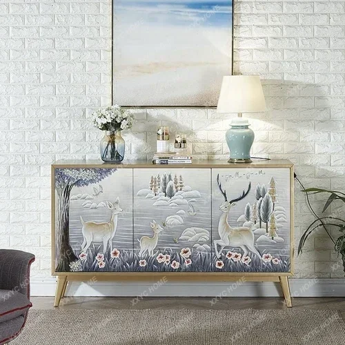 

zxShoe Cabinet Simple Modern Locker Large Capacity Solid Wood Home Complete Painting Entrance Cabinet