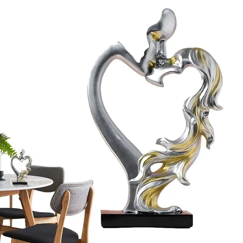 

Kiss Sculpture Lovers Sculpture Romantic Decorative Lovers Kiss Art Figurine Statue For Home Desktop Tabletop Ornament