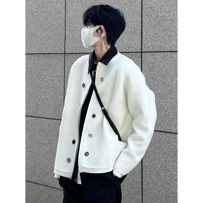 Autumn and Winter High Quality Niche Design New Button Knitted Sweater Cardigan Men Thick Loose Couple Sweater Cardigan Coat