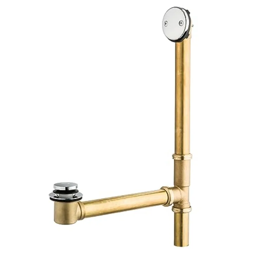 

1-1/2" Brass Tubular Bath Drain Kit with Tip-Toe Bath Drain Stopper Touch-Toe Tub Drain Tip Toe Bathtub Drain Waste and Overflo