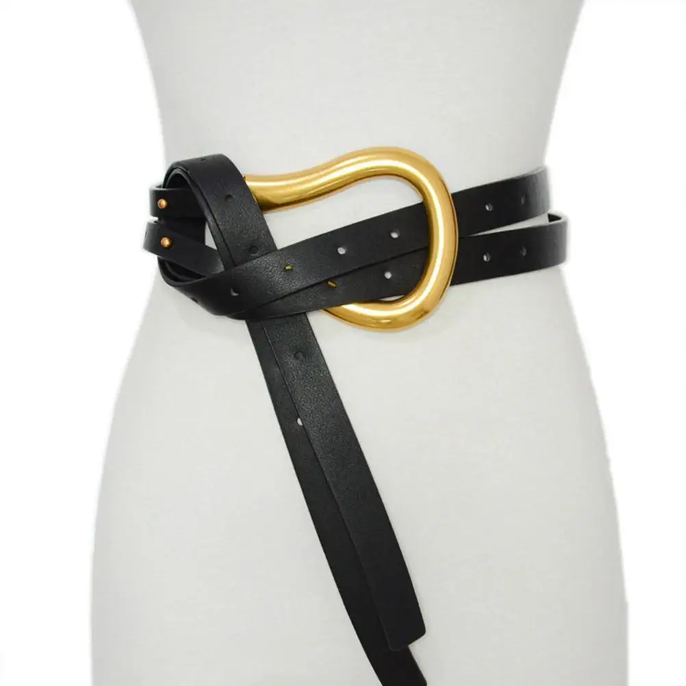 Fashion Woman Belt Horseshoe Buckle Large U-shaped Luxury Personality Curve Designer Belt Decoration With Skirt Belt