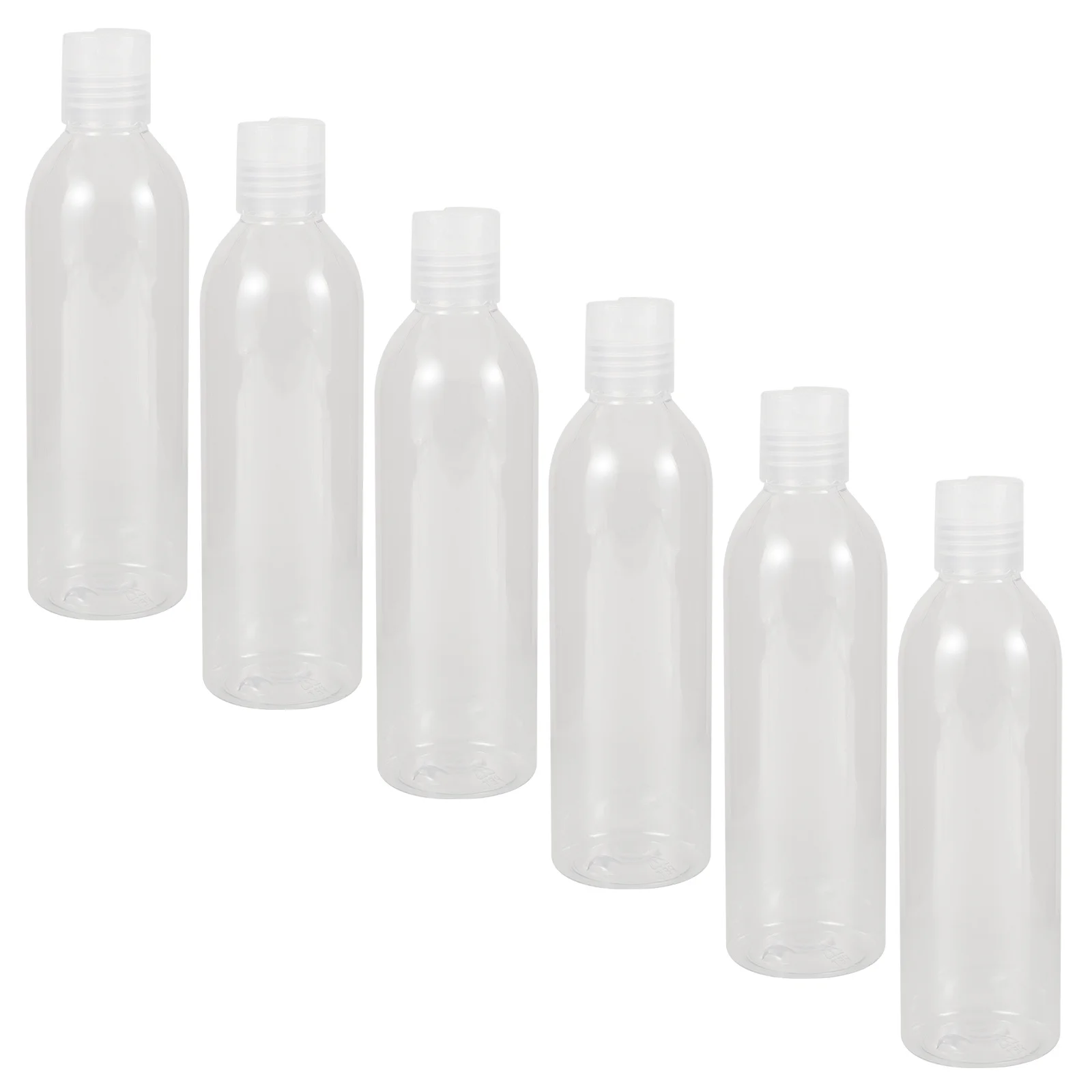 

6pcs 250Ml Travel Portable Empty Bottles Leakproof Press Cap Refillable Shampoo Lotion Dispenser For Body Wash Outdoor