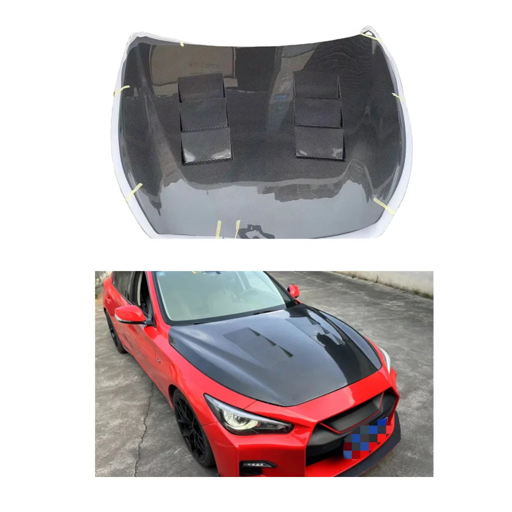 

V2 Style Q50 Carbon Fiber Engine Hood for Infiniti Q50 2014-2021 Upgraded Q50 Carbon Fiber Hood