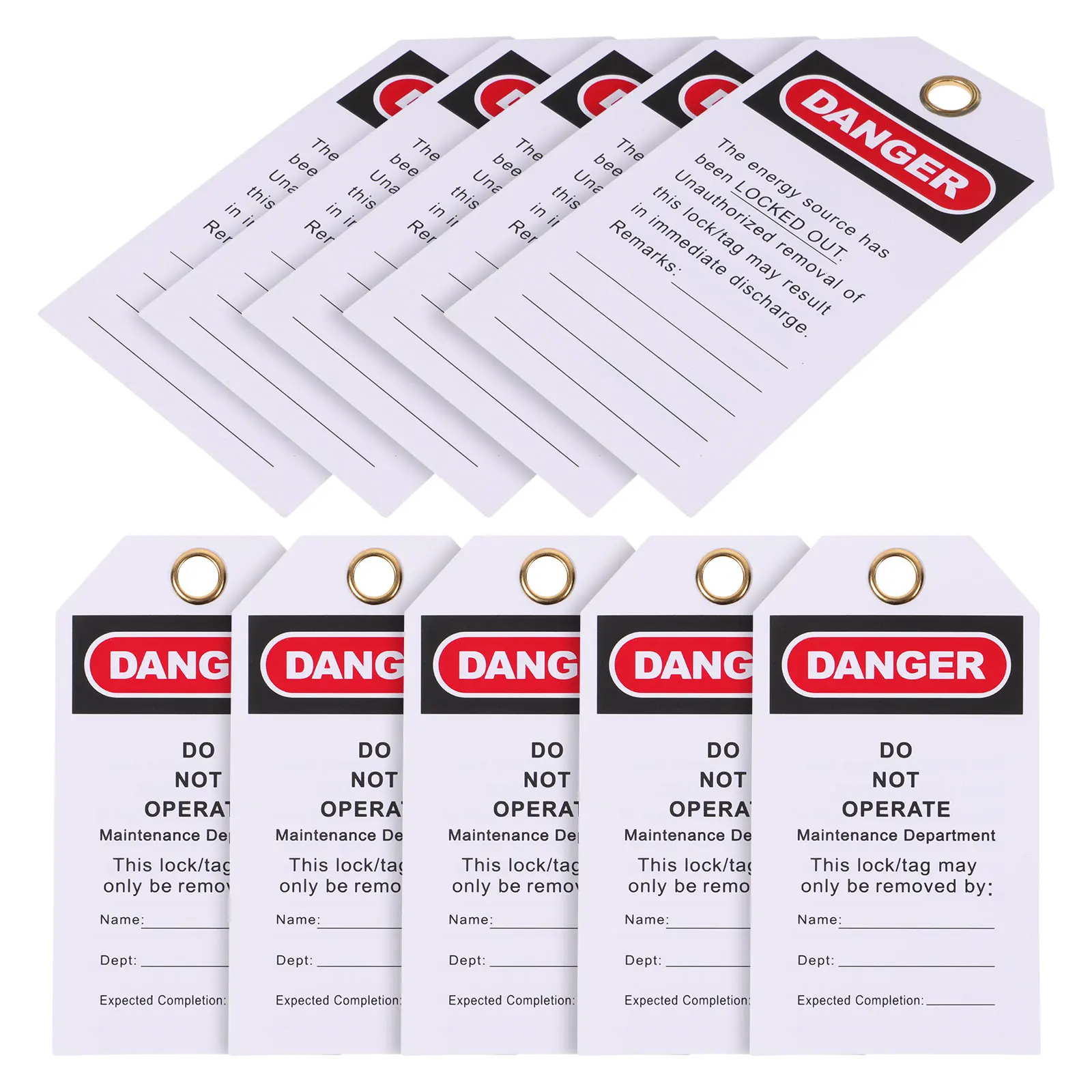10pcs Safety Labels Do Not Operate Equipment Do Not Operate Hanging Tags Industrial Danger Warning Tags Traffic Signs