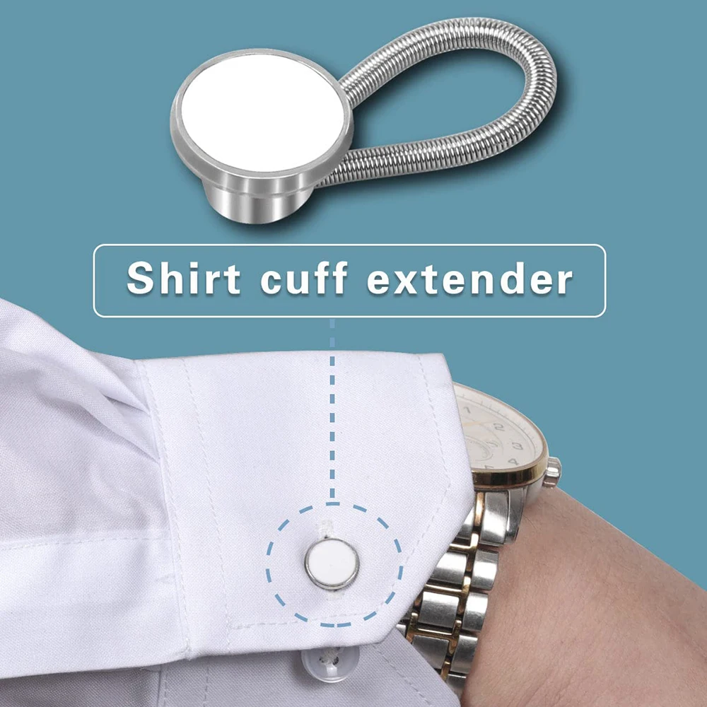 Extender per colletto elastico 4 pezzi Extender per collo invisibile Stretch Wonder Button Extender per uomo donna Dress Shirt lunghezza espandibile