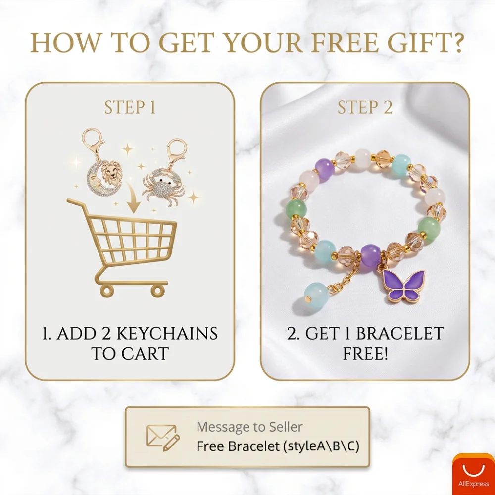 Zodiac Keychain Rhinestone Crystal BUY 2 GET 1 FREE Gift Sparkling Bag Charm Astrology Sign Constellation Keyring ForWomen Girl