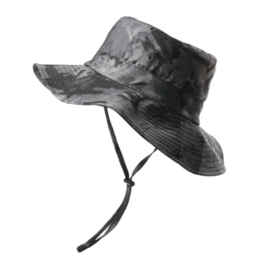 الصيف الرجال تنفس التعادل صبغ صياد القبعات في الهواء الطلق المشي لمسافات طويلة الصيد الأشعة فوق البنفسجية حماية واسعة حافة قبعة بحافة