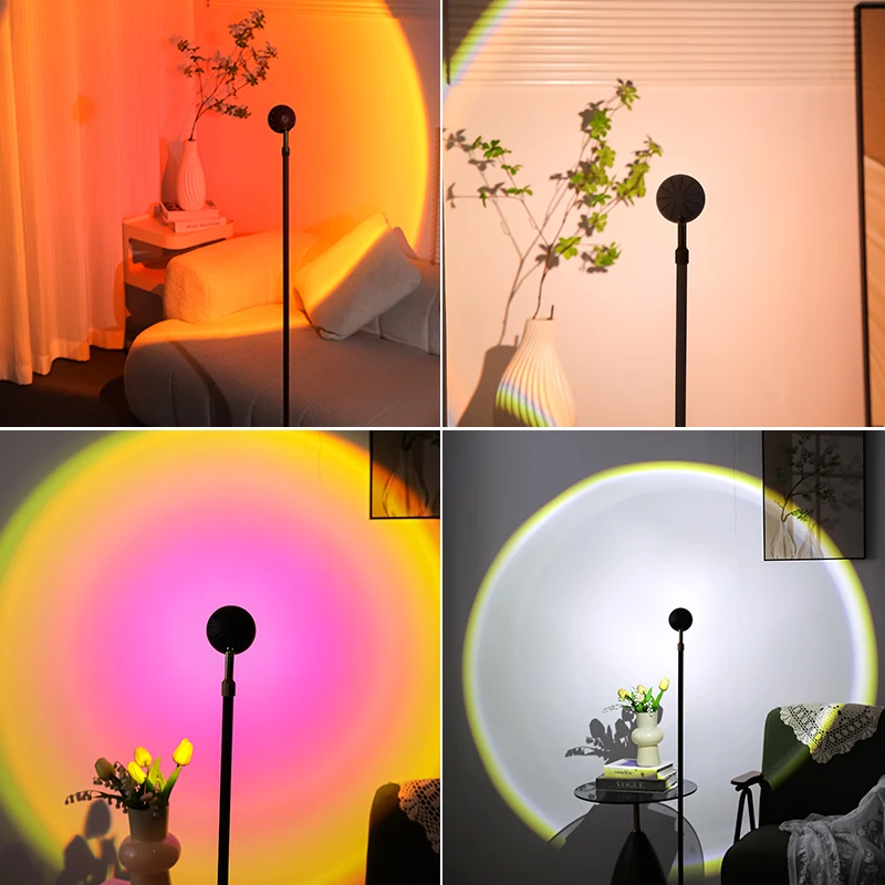 Retro Led Floor Lights Living Room Bedroom Red Sunset Atmosphere Floor Lamps Bedside Vertical Indoor Lighting Decor Table Lights