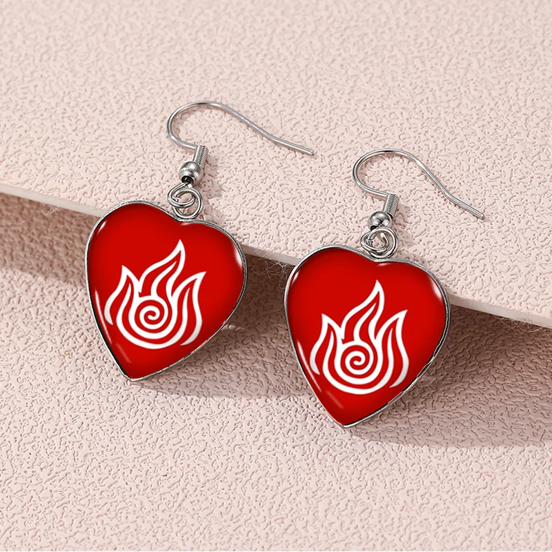 2024 New The Last Airbender Dangle Earring Heart Shaped Earrings Handmade Glass Dome Jewelry
