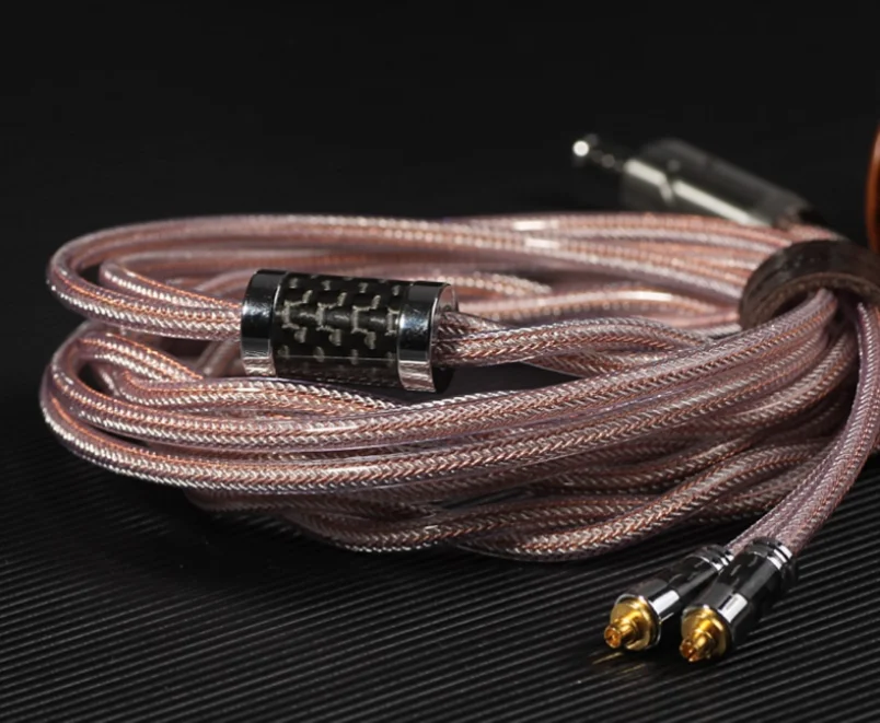FiftyStrings R.hawk Haidongqing Wanlong كريستال واحد فضي نقي محوري محمية Litz كابل سماعة الرأس 0.78 MMCX ترقية كابل