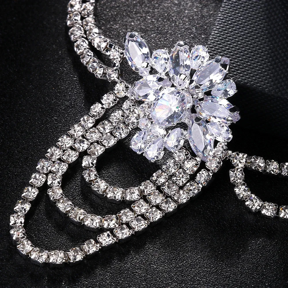 Stonefans Vintage Crystal Gatsby Headband 1920s Wedding Hair Jewelry Carnival Flapper Headdress 2024 Flower Head Chain for Women view 6