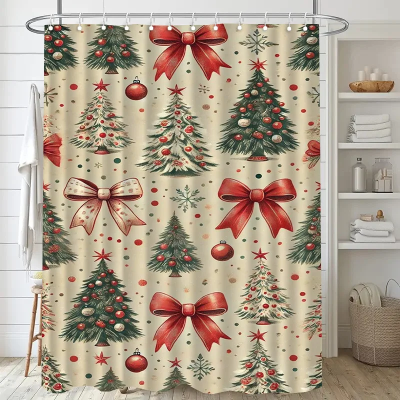 

Ялочный бант, моющаяся грязеотталкивающая занавеска для душа, насадка для душа, водонепроницаемая полиэстеровая занавеска для ванны для домашнего декора