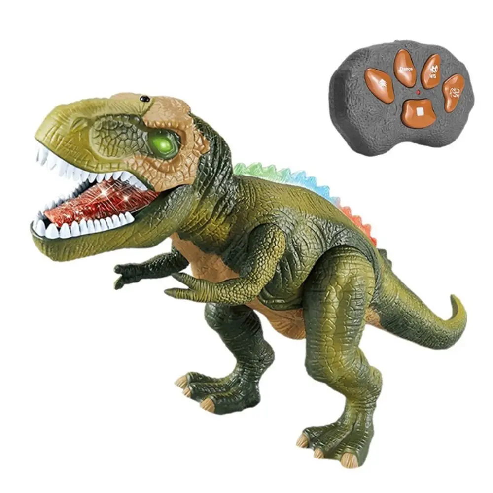Inertial Sliding RC Dinosaur Car Plastic Models Remote Control Robot Portable Durable Simulation T-Rex Toddlers Children