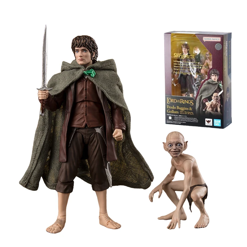 BANDAI Original S.H.Figuarts Frodo Baggins Gollum Aragorn ลอร์ดออฟเดอะริงส์อะนิเมะ Action Figure ของเล่นสะสม