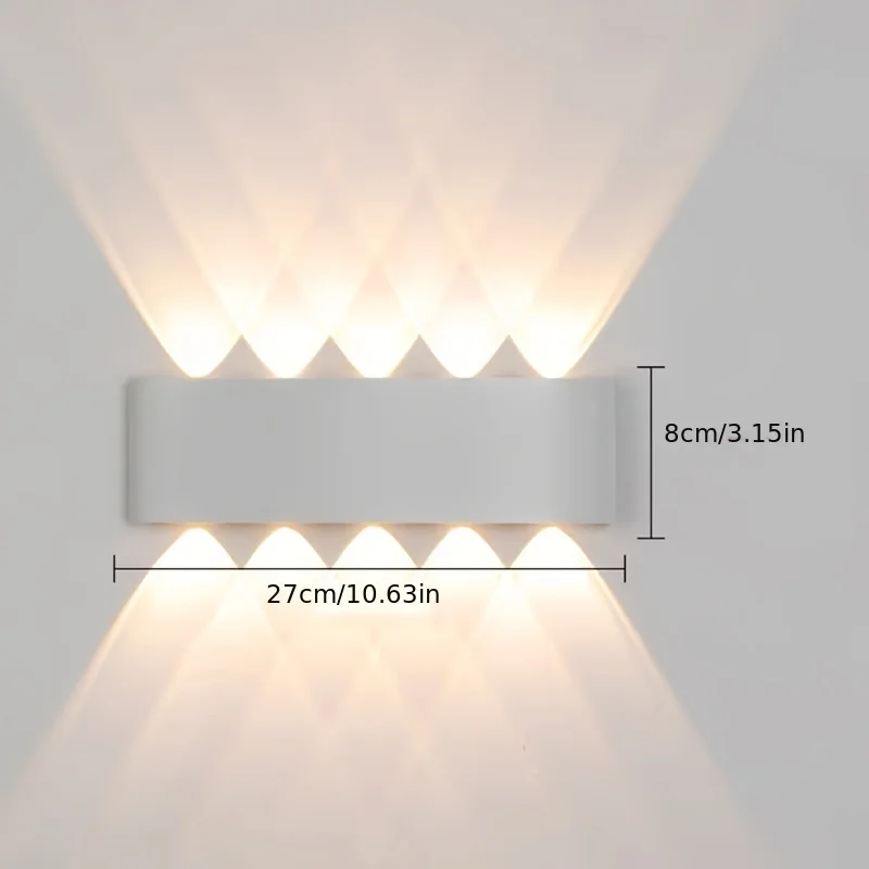 مصباح حائط ثنائي الاتجاه LED بقدرة 10 وات، خيار عملي لجانب السرير المريح في غرفة النوم وإضاءة المرآب