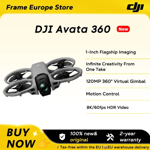 【LOCAL+】Novo Drone DJI Avata 360 com Sensor de 1 Polegada, Drone Panorâmico 8K HDR, Modo de Lente Única 4K, Alcance de 20km, Transmissão FPV Aprimorada 4G
