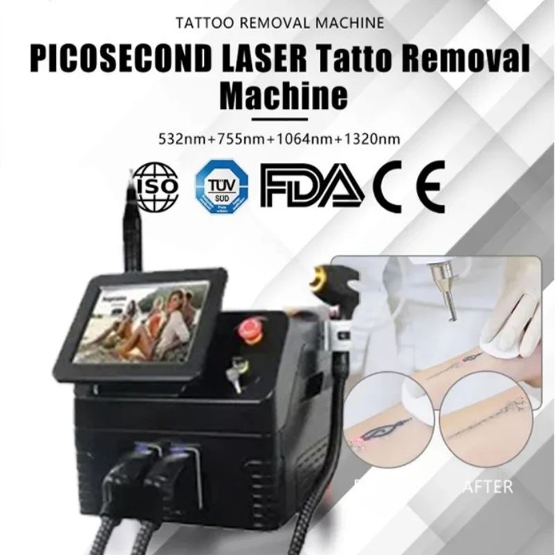 Diode Laser and Picosecond Laser 2 in 1 808 Diode Laser Hair Removal Tattoo Removal Machine with 4 Wavelength 755nm 808nm 1064