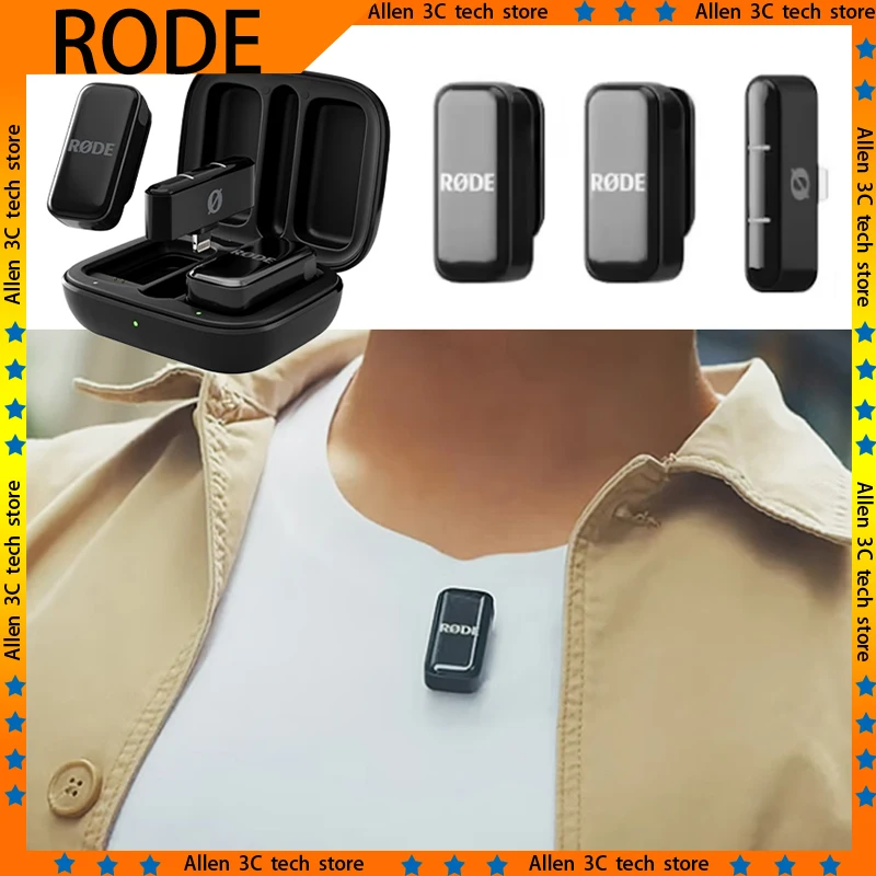 New RODE Wireless Lavalier Microphone Pro Micro Phones MIC For Iphone Android Custom Sound Recording Real-time Monitoring