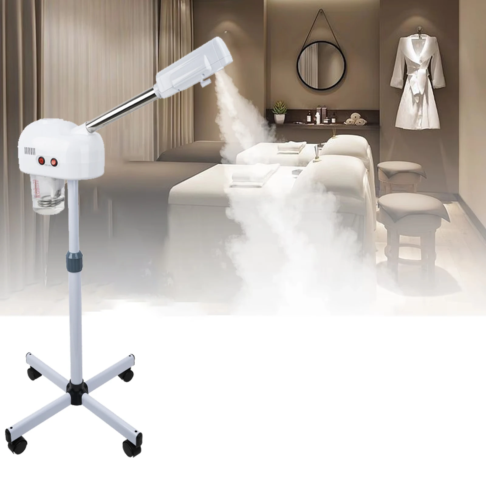 

Professional Face Steamer Nano-Ion Ozone Hot Mist Hot Mist with Adjustable Height for Salon Home Spa Aging Reduction