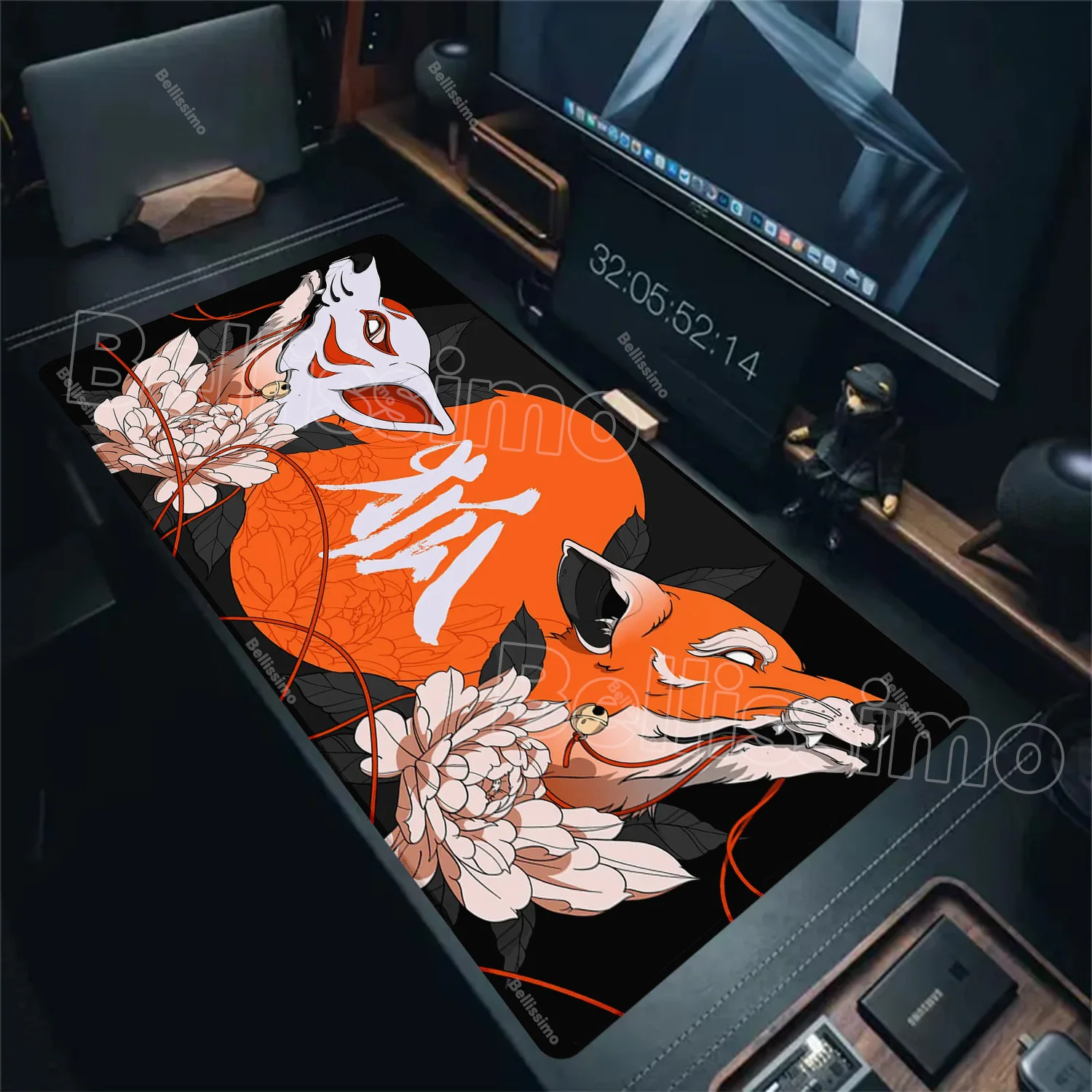 

Gamer Table Mat Nine-tailed Fox Mouse Pad Gamer Accessory HD Home Large Mousepads Kawaii Mat Laptop Office Anti-slip Mice Pads