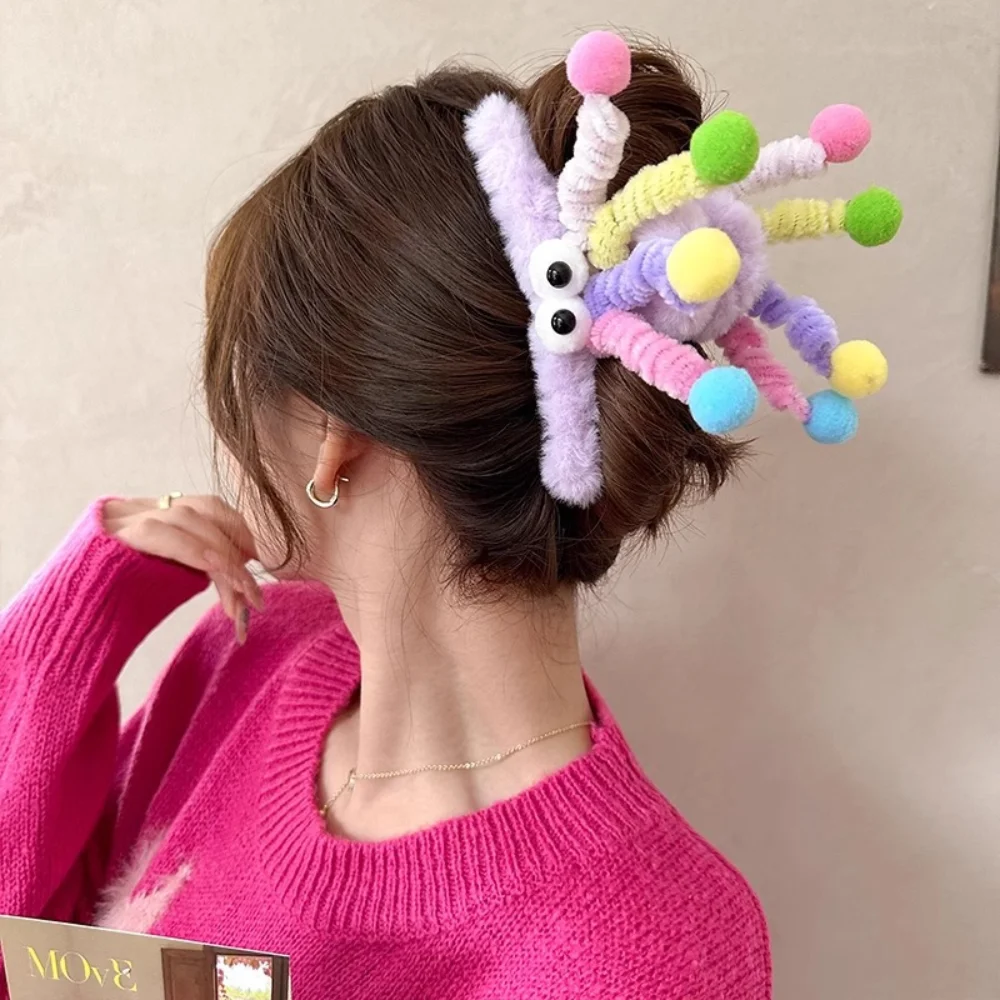 Cartoon Hair Claw Furry Headwear Spring Winter Hair Claw Clip Plush Valentine\'s Gift Hairpin Women Girl Hair Accessory